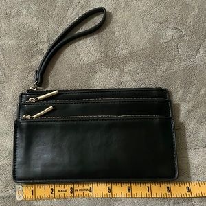 Urban outfitters black 3 zip clutch.